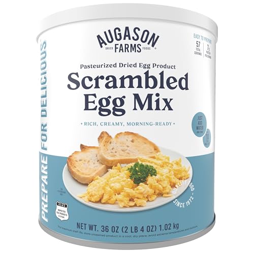 Augason Farms Pasteurized Scrambled Egg Mix Can, Emergency Food Supply, Everyday Meals, 57 Servings