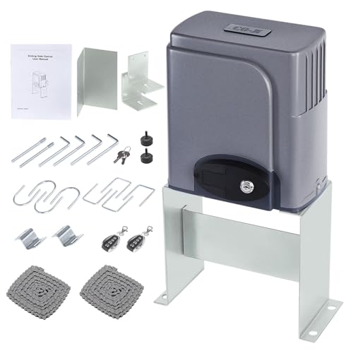 CO-Z 1400lb Sliding Gate Opener Hardware Security System Kit for Sliding Gates Up to 40 Feet, Automatic Gate Opener with Two Remote Controls, Electric Rolling Driveway Slide Gate Motor - Model CG1400