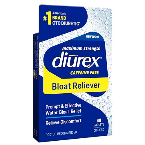 Diurex Max - Maximum Strength Caffeine-Free Diuretic Water Pills - Feel Better and Less Heavy (Packaging may vary) 48 Count