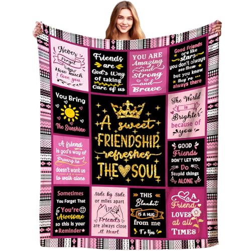 Inmedioor Friend Blanket Friendship Throw Blankets for Women,Inspirational Friendship Gift Unique Christian Art Gifts for Girls Women Besties Best Friend Birthday Gifts 50"X40"