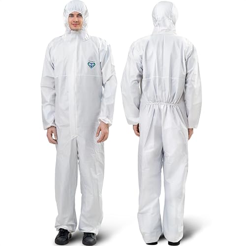 Medtecs Hazmat Suits - 6 Sizes Options - Disposable Coveralls Suit, Medical Protective Coverall PPE Hazmat Suits