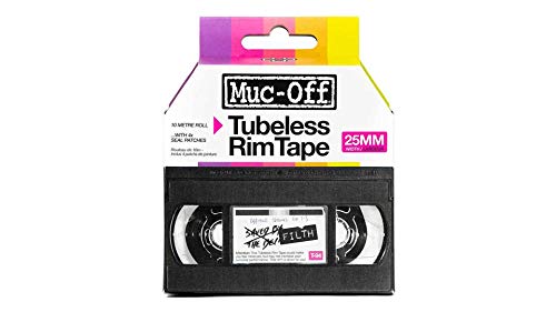 Muc-Off Tubeless Rim Tape, 25mm - Adhesive Bike Tire Liner, Tubeless Tape for MTB/Road/Gravel Bikes - Tubeless Kit Including 10m Roll of Bike Tape