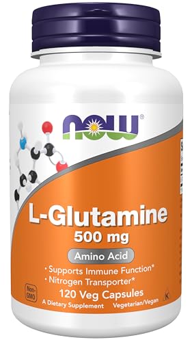 NOW Foods Supplements, L-Glutamine 500 mg, Nitrogen Transporter*, Amino Acid, 120 Veg Capsules