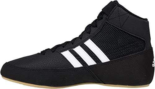 adidas Men's HVC Wrestling Shoes, Black/White/Iron Metallic, 11