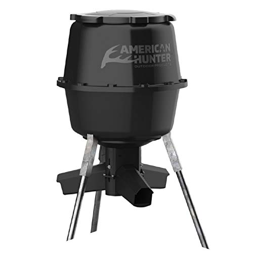 American Hunter WF 30gal Nesting Hopper w/Gravity Feeder, Black, One Size, AH-225GRAV