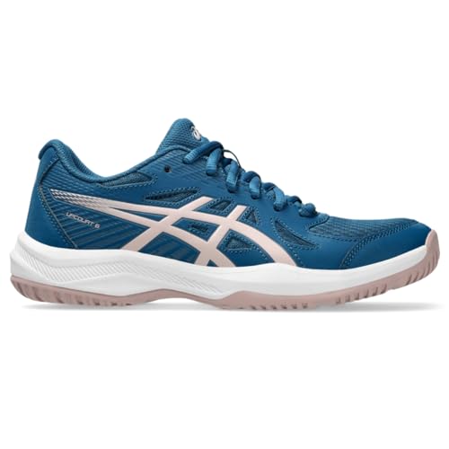 ASICS Women's Upcourt 6 Volleyball Shoes, 8, Rich Navy/Watershed Rose