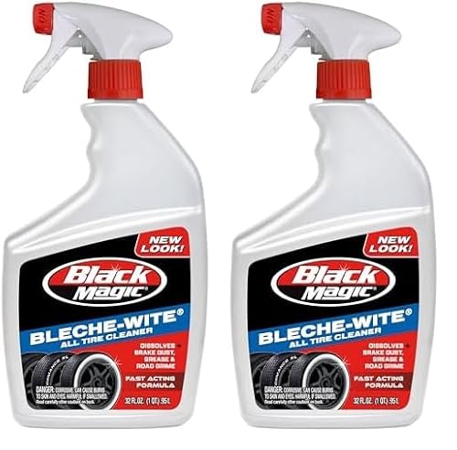 Black Magic 120066 Bleche-Wite Tire Cleaner, 32 oz. - Fast-Acing Formula Dissolves Brake Dust, Grime and Road Film Off Tires (Pack of 2)