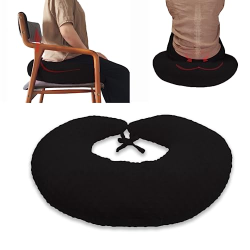 coceyese BBL Pillow After Surgery for Butt Sleeping, Brazilian Butt Lift Pillow Post Surgery Recovery for Sitting Sleeping Driving Donut Pillow for Woman Lumbar Back Cushion Seat Foam (Black Dot)