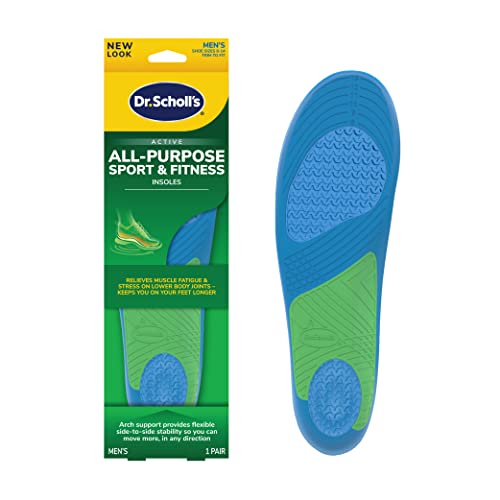 Dr. Scholl’s Sport Insoles - Superior Shock Absorption and Arch Support to Reduce Muscle Fatigue and Stress on Lower Body Joints for Men Size 8-14