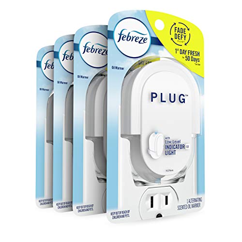 Febreze Plug In Air Freshener Fade Defy Plugs, Scented Oil Warmer- Pack of 4