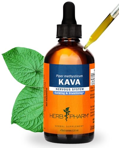 Herb Pharm Kava Root Liquid Extract to Reduce Stress and Promote Relaxation - 4 Ounce