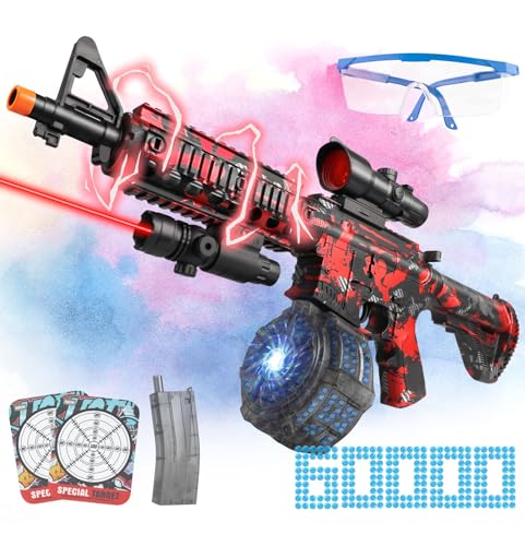 Large Splatter Gel Ball Blaster with Drum & 60,000 Rounds, Electric Gel Splat Blaster Automatic and Manual