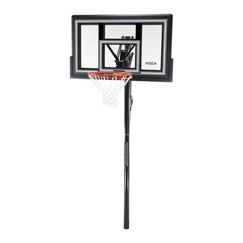 Lifetime 1084 Height Adjustable In Ground Basketball System, 50 Inch Shatterproof Backboard Clear