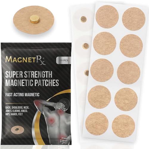 MagnetRX® Magnetic Acupressure Patches - 3,500 Gauss Ultra Strength Healing Magnets for The Body - Acupressure Magnets Patch (20 Pack)