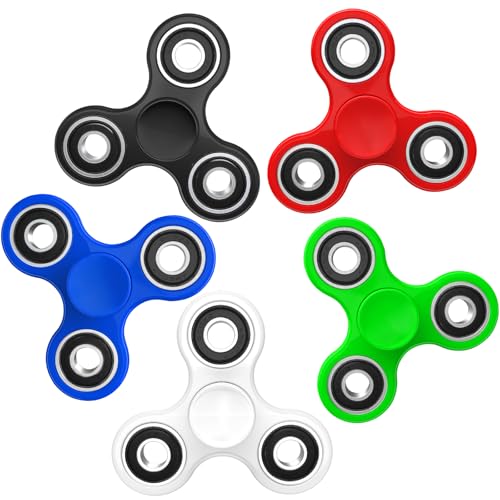 SCIONE Fidget Spinners Toys 5 Pack, Sensory Hand Fidget Pack Bulk, Anxiety Toys Stress Relief Reducer, Halloween Party Favors for Kids Adults Valentine's Day Goodie Bag Stuffers, Kids Classroom Prizes