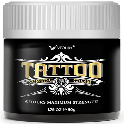 Tattoo Numbing Cream Maximum Strength(50g), 6 Hours Maximum Strength, Numbing Cream for Waxing Brazilian Wax, Best Tattoo Numbing Cream, Numbing Cream for Tattoos, Numbing Cream for Waxing