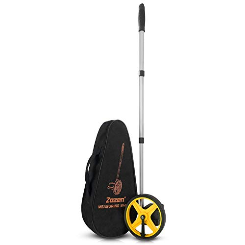 Zozen Measuring Wheel in Feet and Inches, 6-inch Measure Wheel - Telescopic | Mechanical | One Key to Reset | Starting Point Arrow and Cloth Carrying Bag, Measurement Up to 10,000Ft.